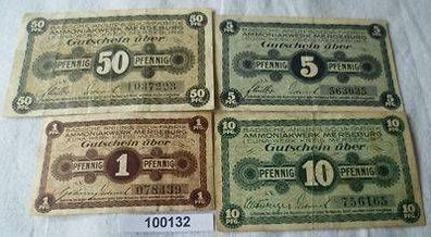 4 Banknoten Notgeld Ammoniakwerk Merseburg um 1921