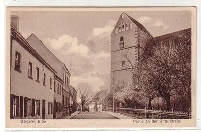 52492 Ak Belgern Elbe Partie an der Ritterstrasse um 1920
