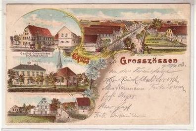 52802 Ak Lithographie Gruss aus Grosszössen 1903