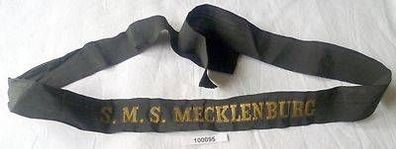 altes Mützenband "S.M.S. Mecklenburg" Marine Matrose Schiff 1. Weltkrieg