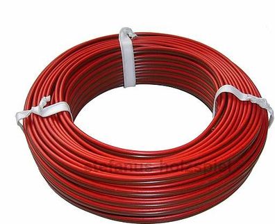20m Litze rot-braun 2-adrig 0,75 mm² / 2x24x0,20 Kabel für Modellbahn * NEU