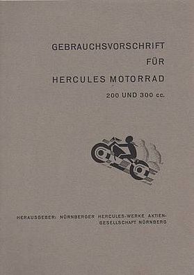 Bedienungsanleitung Hercules 200 ccm und 300 ccm, Motorrad, Oldtimer