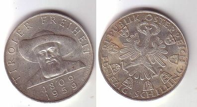 50 Schilling Silber Münze Österreich Tiroler Freiheit 1809-1959