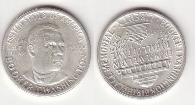1/2 Dollar Silber Münze USA 1946 Booker T. Washington