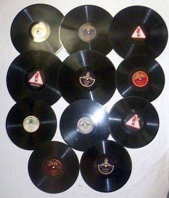 11 alte Schellackplatten Vorkriegsaufnahmen Lieder, Märsche, Tanzmusik