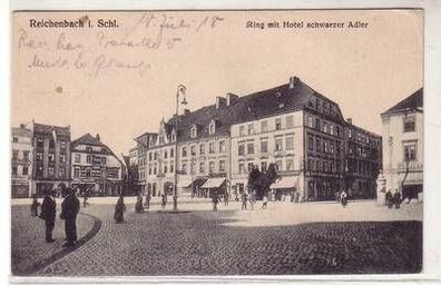 53127 Ak Reichenbach i. Schl. Ring mit Hotel schwarzer Adler 1918