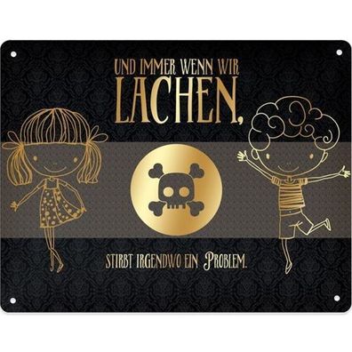 Sheepworld Blackchili Blechschild mit Motiv "Lachen" 46 Neuware