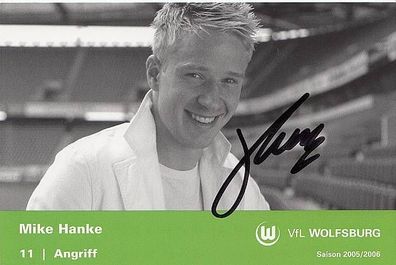 Mike Hanke VFL Wolfsburg 2005-06 Autogrammkarte + A21624