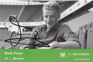 Maik Franz VFL Wolfsburg 2005-06 Autogrammkarte + A21623