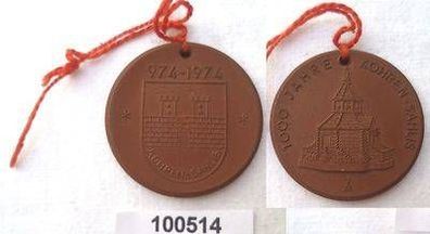 DDR Porzellan Medaille 1000 Jahre Kohren Sahlis 974-1974