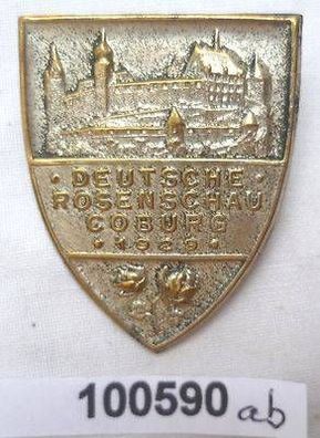 seltenes Blech Abzeichen Coburg Deutsche Rosenschau 1929