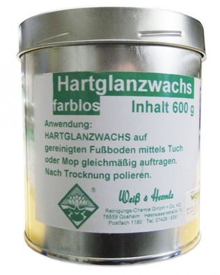 Weiß & Hermle Hartglanzwachs Bohnerwachs farblos 600 g