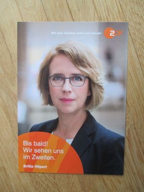 ZDF Fernsehmoderatorin Britta Hilpert - handsigniertes Autogramm!!!
