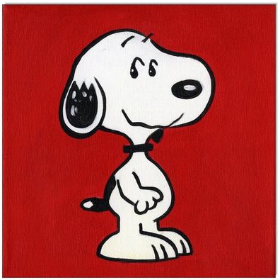 Klausewitz: Original Acryl auf Leinwand: Peanuts Red Snoopy / 20x20 cm