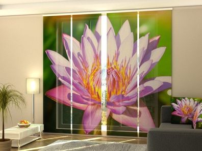 Fotogardine Lotus, Schiebevorhang, Flächenvorhang Fotodruck, auf Maß