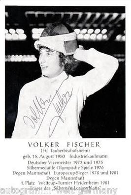 Volker Fischer Autogrammkarte 80er Jahre Original Signiert + A12841