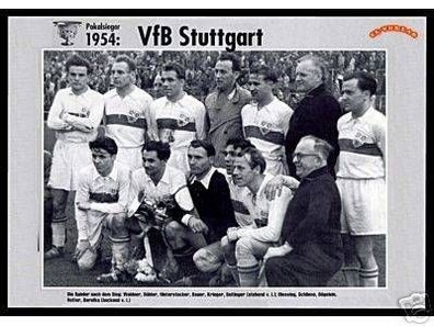 VFB Stuttgart DFB Pokalsieger 1954 Mannschaftskarte