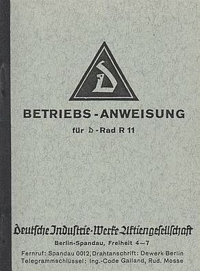 Bedienungsanleitung D-Rad R 11, Motorrad, Zweirad, Oldtimer, Klassiker