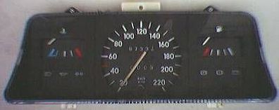 Armaturen > Einsatz > Opel Kadett E [ Display weiß > 220 km/ h / Tacho / Tank Anz