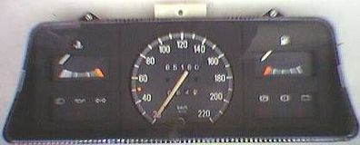 Armaturen > Einsatz > Opel Kadett E [ Display weiß > 220 km/ h / Tacho / Tank Anz