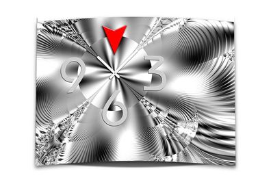 Wanduhr XXL 3D Optik Dixtime abstrakt weiß schwarz 50x70 cm leises Uhrwerk GR-006