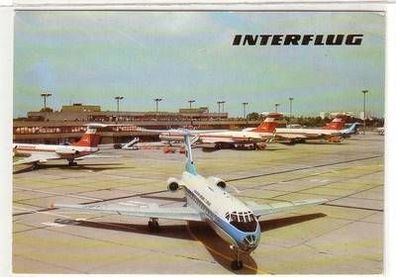 52610 DDR Ak Interflug Flughafen Berlin Schönefeld um 1985
