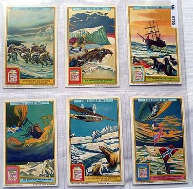 Liebigbilder Serie 965, Die Eroberung des Nordpols, komplett 1928 (6/100524)