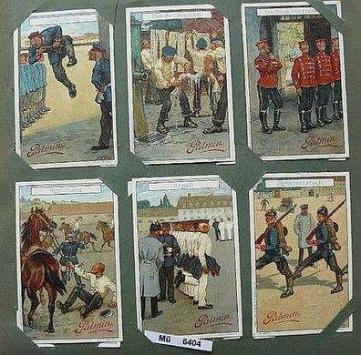Palminbilder Serie "Soldatenleben" komplett um 1900 (101189)