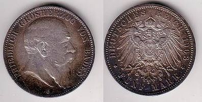 5 Mark Silber Münze Baden Großherzog Friedrich 1903