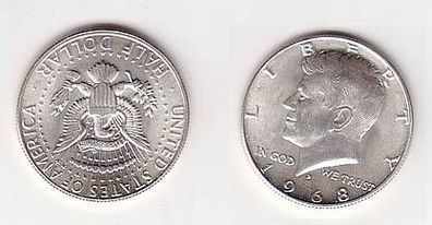 1/2 Dollar Silber Münze USA Kennedy 1968