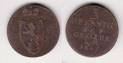 3 Pfennig Kupfer Münze Greizer Landmünze 1813