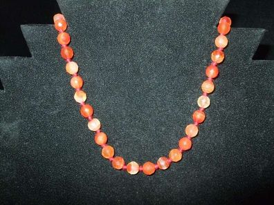 Karneol (facettiert) Perlenkette -Schmuck-Edelsteine-Heilsteine-Mineralien-