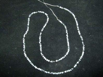 Obsidian/ Schneeflockenobsidian ( 2 mm) Perlenstrang -Schmuck-Edelsteine-Heilsteine-