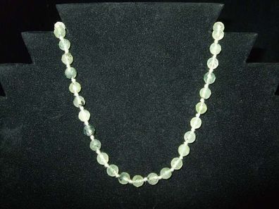 Prehnit 6 mm (facettiert) Perlenkette -Schmuck-Edelsteine-Heilsteine-Mineralien-