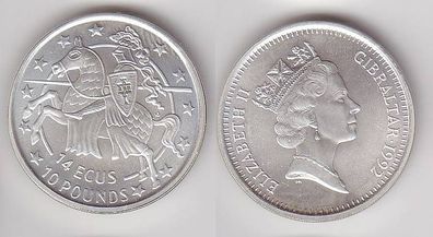 10 Pfund Silber Münze Gibraltar 1992