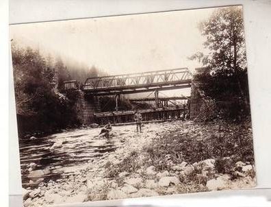 52543 Foto Zerstörte Brücke Karpathen in Rumänien 1. Weltkrieg um 1915