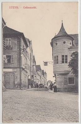 07324 Ak Steyr Grünmarkt 1910