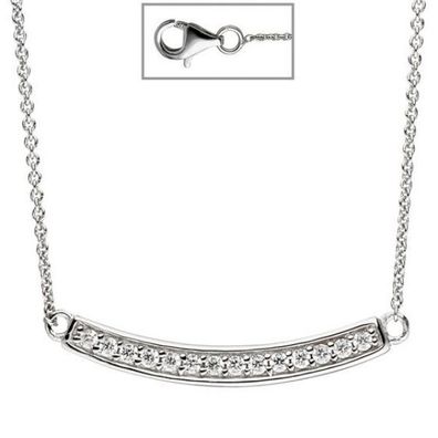 Collier Halskette 925 Sterling Silber mit Zirkonia 45 cm Silberkette