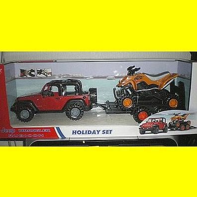 Jeep Wrangler mit Anhänger + Quad Dickie Toys Neu + OVP