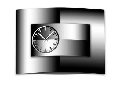 Wanduhr XXL 3D Optik Dixtime modern schwarz weiß 50x70 cm leises Uhrwerk GR-004