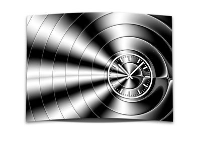Wanduhr XXL 3D Optik Dixtime abstrakt schwarz weiß 50x70 cm leises Uhrwerk GR-003