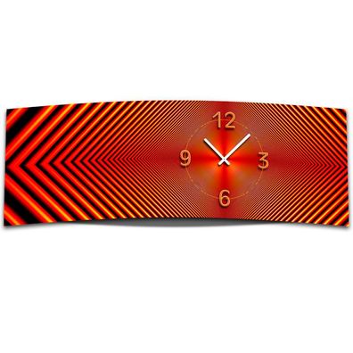 Wanduhr XXL 3D Optik Dixtime abstrakt rot 30x90 cm leises Uhrwerk GL-001