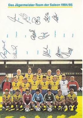 Eintracht Braunschweig Mannschaftskarte 1984-85 13mal Original Signiert + G 4354