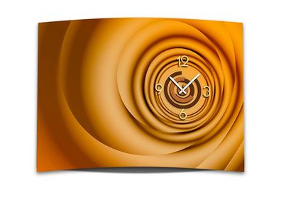 Wanduhr XXL 3D Optik Dixtime modern orange braun 50x70 cm leises Uhrwerk GR-033