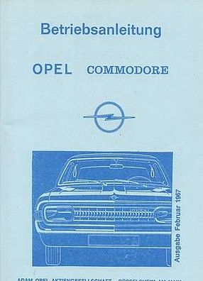 Betriebsanleitung Opel Commodore A, Auto, PKW, Oldtimer, Klassiker