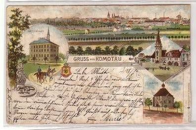 08151 Ak Lithographie Gruß aus Komotau 1896