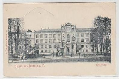 53215 Ak Gruss aus Rostock in Meckl. Universität um 1900