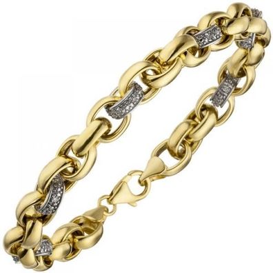 Armband 375 Gold Gelbgold 36 Diamanten Brillanten 20 cm
