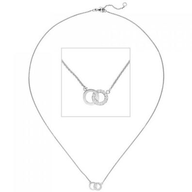 Collier Halskette 585 Weißgold 13 Diamanten Brillanten 45 cm Kette