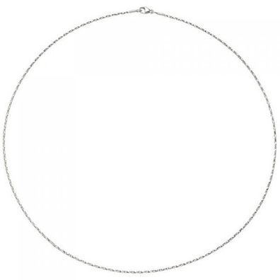 Collier Halskette 750 Weißgold diamantiert 1 mm 42 cm Kette